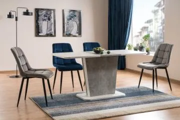 Stół CALIPSO 110(145)x68 biały mat/beton rozkładany
