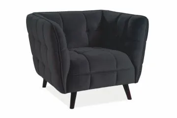 Fotel do salonu CASTELLO VELVET 1 czarny