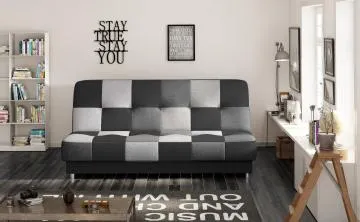 Sofa rozkładana z funkcją spania CAYO czarna/szara