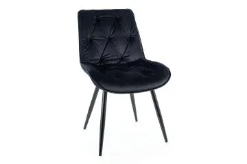 Krzesło tapicerowane CHERRY II VELVET czarne