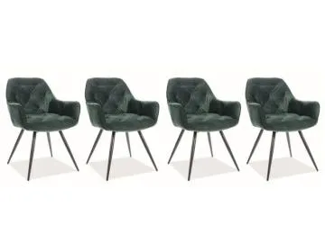 Zestaw krzeseł CHERRY VELVET 4 szt zielone