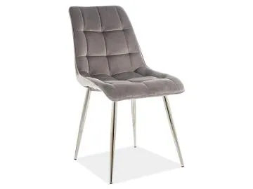 Krzesło CHIC VELVET CHROM szare