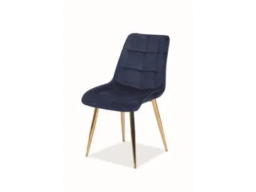 Krzesło CHIC VELVET GOLD granatowe