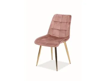 Krzesło CHIC VELVET GOLD antyczny róż
