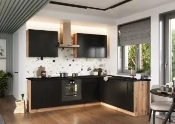 Szafka pod piekarnik ISABEL DK60 czarny mat/dąb artisan