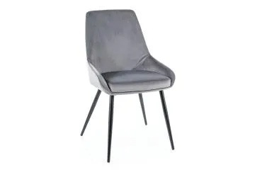 Krzesło tapicerowane COBE VELVET szare