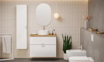 Szafka pod umywalkę COCO 80 cm biały połysk