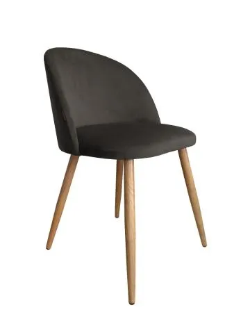Krzesło CLAUDINE 2 VELVET brązowe/dąb