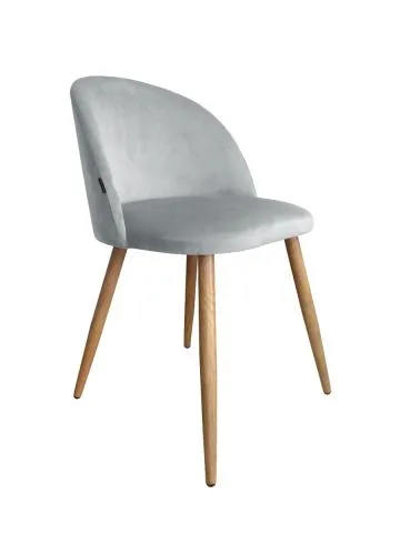 Krzesło CLAUDINE 2 VELVET jasno szare/dąb