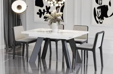 Stół rozkładany COMO 130(210)x80 biały połysk