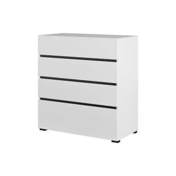 Komoda CROSS 4S 80cm biała/czarna
