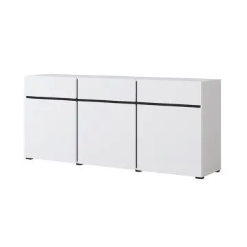 Komoda CROSS 3D3S 180cm biała/czarna