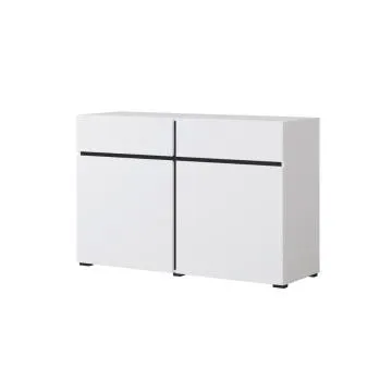 Komoda CROSS 2D2S 119cm biała/czarna