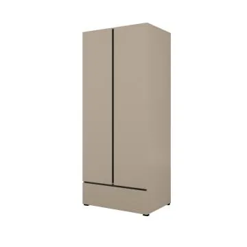 Szafa dwudrzwiowa CROSS 2D1S 89cm congo/czarna z drążkiem
