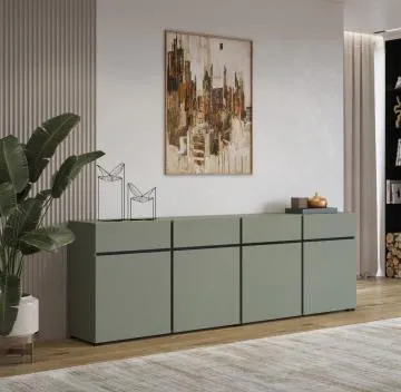 Komoda CROSS 4D4S 225cm zielona/czarna