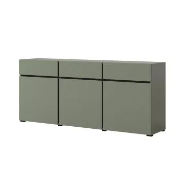 Komoda CROSS 3D3S 180cm zielona/czarna