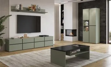 Szafka RTV CROSS 4K4S 225cm zielona/czarna