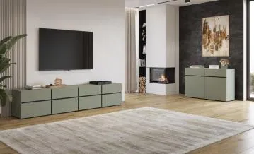 Komoda CROSS 2D2S 119cm zielona/czarna