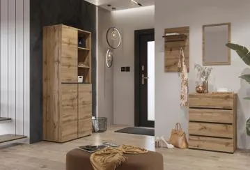 Komoda CROSS 4S 60cm dąb wotan/czarna