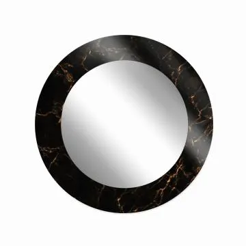 Lustro okrągłe MORENA BLACK MARBLE 80cm czarne