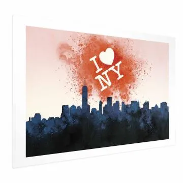 Plakat I love NY 30x21 cm bez ramy z marginesem