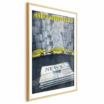 Plakat Metropolis 60x90 cm z ramą złotą z marginesem