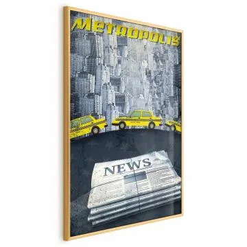 Plakat Metropolis 29,7x42 cm z ramą złotą bez marginesu