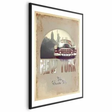 Plakat New York 29,7x42 cm z ramą czarną z marginesem
