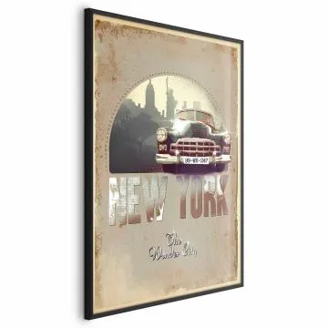 Plakat New York 21x30 cm z ramą czarną bez marginesu