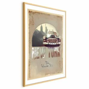 Plakat New York 40x60 cm z ramą złotą z marginesem