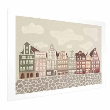Plakat Kolorowe Fasady 90x60 cm bez ramy z marginesem