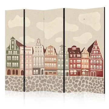 Parawan jednostronny Dla dzieci 225x172 cm 5-częściowy wielokolorowy