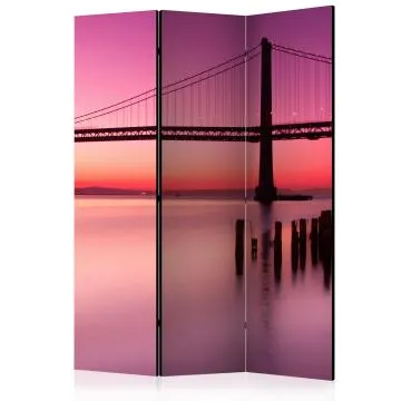 Parawan jednostronny Miasta 135x172 cm 3-częściowy różowy