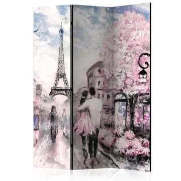 Parawan dwustronny Miasta 135x172 cm 3-częściowy szary