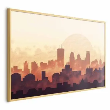 Plakat Żar miasta 30x21 cm z ramą złotą bez marginesu