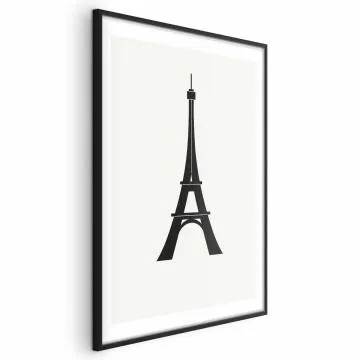 Plakat Wieża Eiffla 40x60 cm z ramą czarną z marginesem