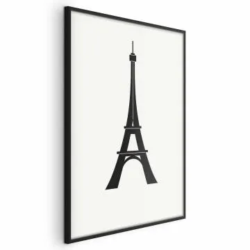 Plakat Wieża Eiffla 21x30 cm z ramą czarną bez marginesu