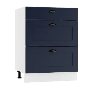 Szafka kuchenna stojąca 60 ADELE D60 S/3 granatowa mat