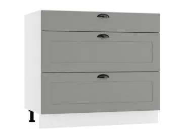 Szafka kuchenna stojąca 90 ADELE D90 S/3 PC szara mat