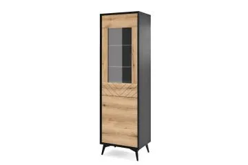 Witryna wysoka GALAXY 54 cm czarna/dąb evoke