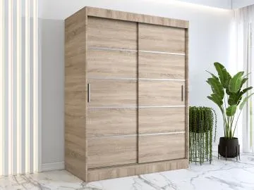 Szafa przesuwna MODUO COMFORT 150 dąb sonoma z listwami