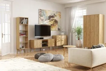 Szafa LEBEL z drążkiem 100cm dąb craft złoty