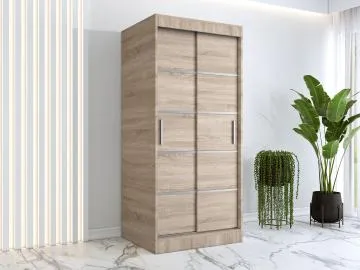 Szafa przesuwna MODUO COMFORT 90 dąb sonoma z listwami