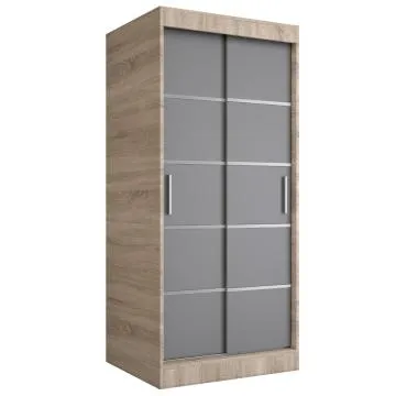Szafa przesuwna MODUO COMFORT 90 dąb sonoma/antracyt z listwami