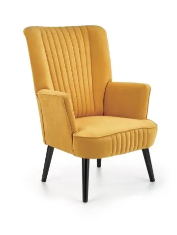 Fotel do salonu DELGADO VELVET musztardowy