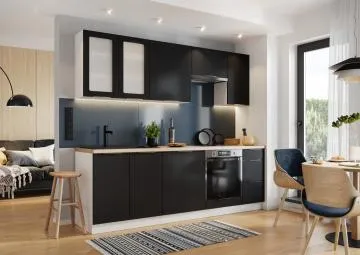 Szafka pod zlew 80 DENIS D80ZL czarna mat