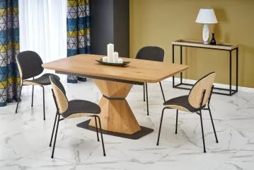 Krzesło tapicerowane K467 szare/dąb