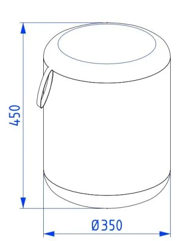 Pufa do toaletki MOSS 35 cm szara wodoodporna