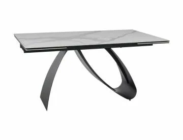 Stół rozkładany DIUNA CERAMIC 160(240)x90 biały mat statuario venato