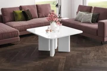 Stolik kawowy DIVERSO 80x80 biały mat